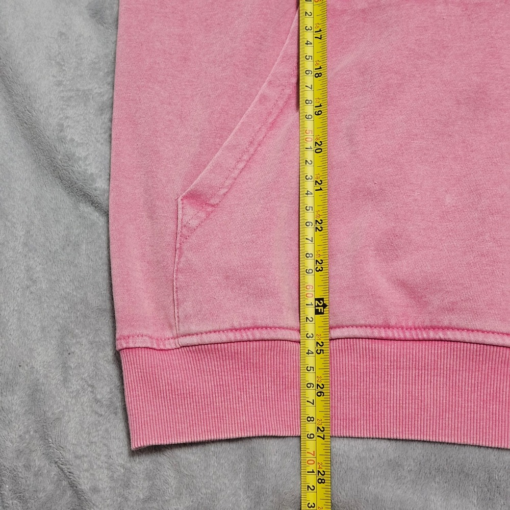 Boho Pink JK Acid Wash Oversized Hoodie Colorful Crochet Granny Square Hood NWT - Picture 8 of 10
